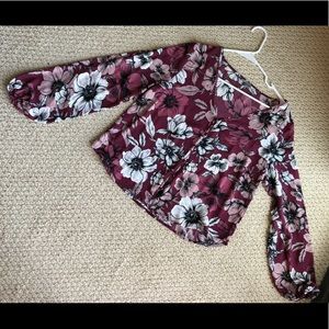 Floral maroon top